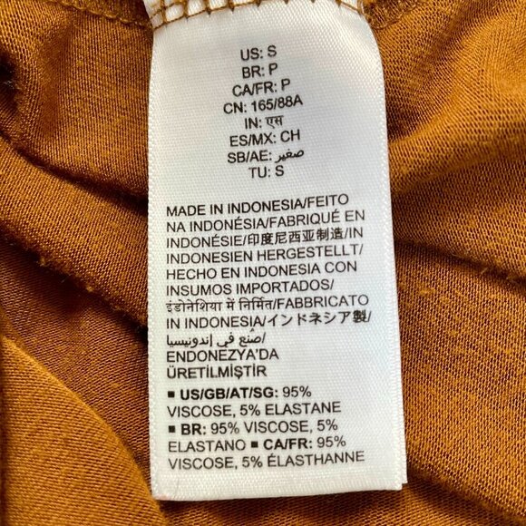 Daily Ritual Mustard Mock Turtleneck Long Sleeve Stretchy Lightweight Top Size S - Picture 8 of 12